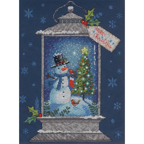 Snowman Lantern Cross Stitch Kit