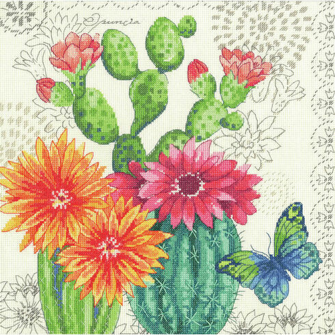 Cactus Blooms Cross Stitch Kit