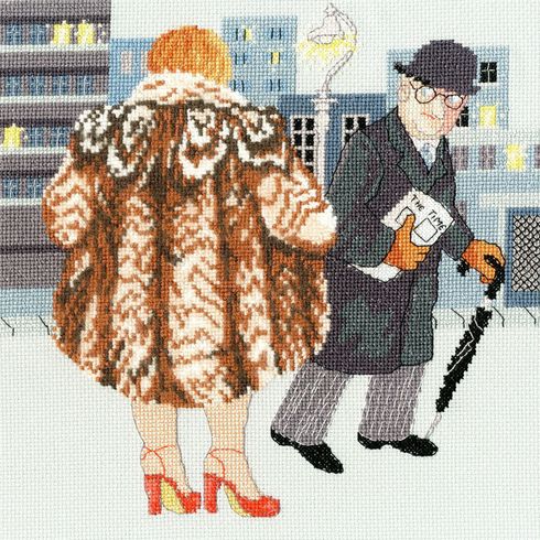 Beryl Cook - My Fur Coat Cross Stitch Kit
