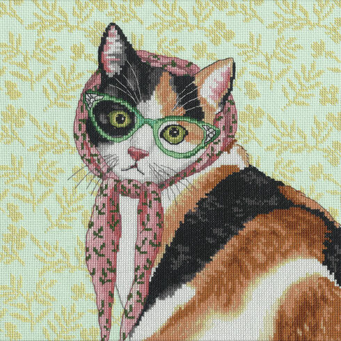 Mama Cat Cross Stitch Kit