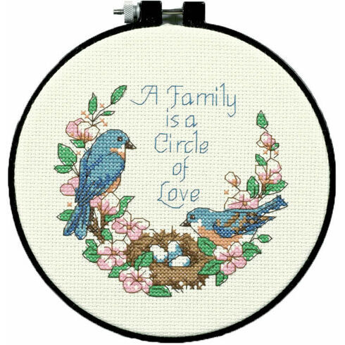 Family Love Learn-A-Craft Counted Cross Stitch Kit With Hoop
