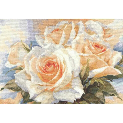White Roses Cross Stitch Kit
