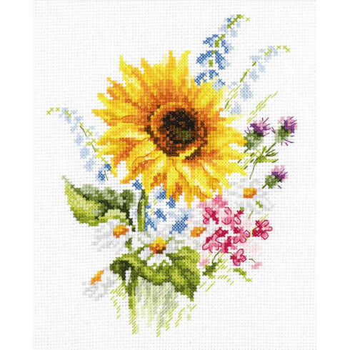 Bouquet With Sunflower Cross Stitch Kit