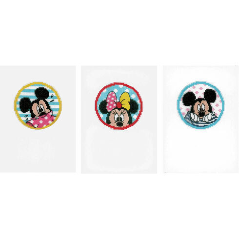 Minnie & Mickey Set Of 3 Cross Stitch Card Kits