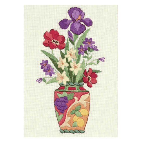 Elegant Floral Embroidery Kit