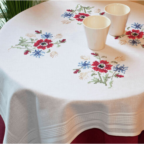 Meadow Posy Cross Stitch Tablecloth Kit