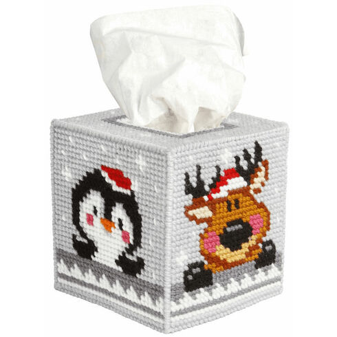 Winter Pets Tissue Box Cover Tapestry Kit