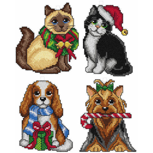 Christmas Pets Cross Stitch Ornaments Kit