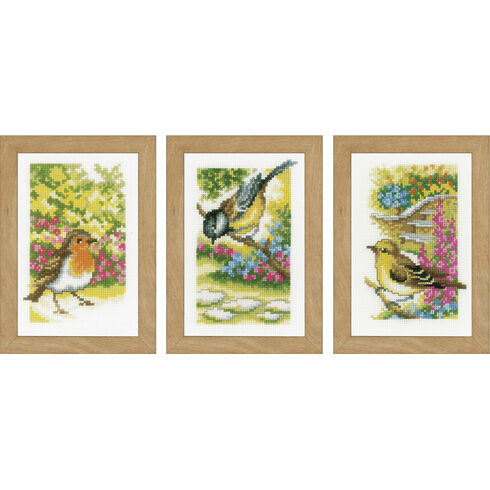 Garden Birds Miniatures Cross Stitch Kit (Set of 3)