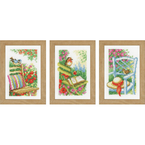 Garden Chairs Miniatures Cross Stitch Kit (Set of 3)