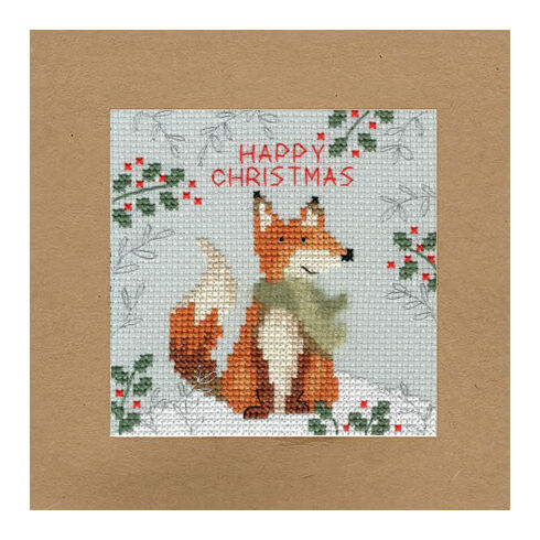 Christmas Fox Cross Stitch Card Kit