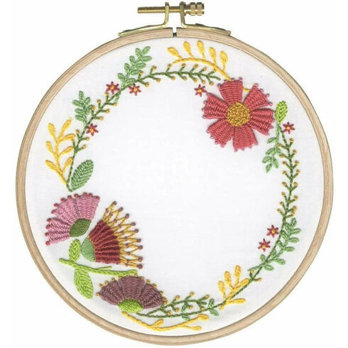 Autumn Flowers Embroidery Hoop Kit