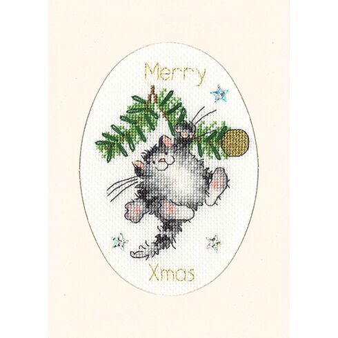 Swing Into Xmas Cross Stitch Christmas Card Kit
