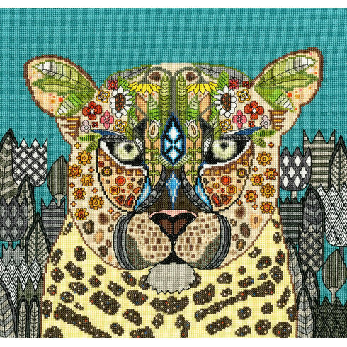 Jewelled Leopard Cross Stitch Kit