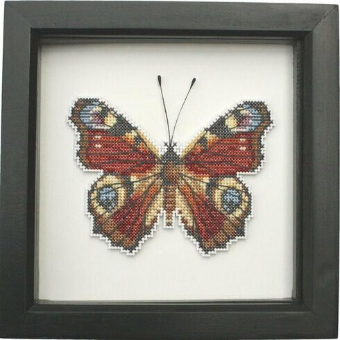 Peacock Butterfly Faux Taxidermy Cross Stitch Kit