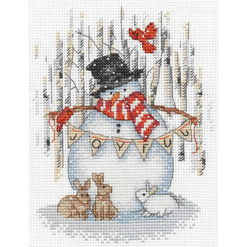 Joyful Snowman Picture Cross Stitch Kit