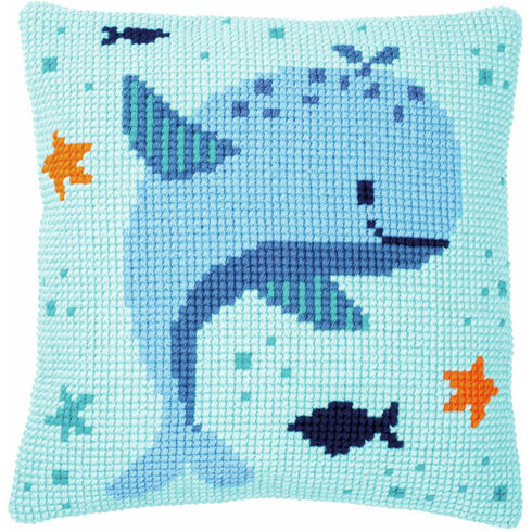 Whales Fun Chunky Cross Stitch Cushion Panel Kit