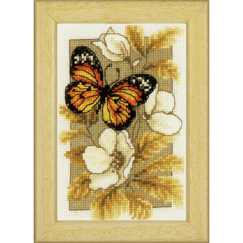 Butterfly On Flowers 1 Cross Stitch Kit