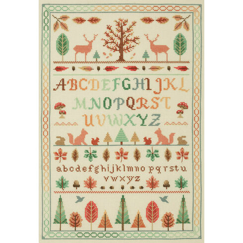 Autumn Forest Alphabet Sampler Cross Stitch Kit