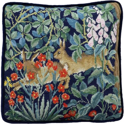 Greenery Hares Cushion Panel Tapestry Kit