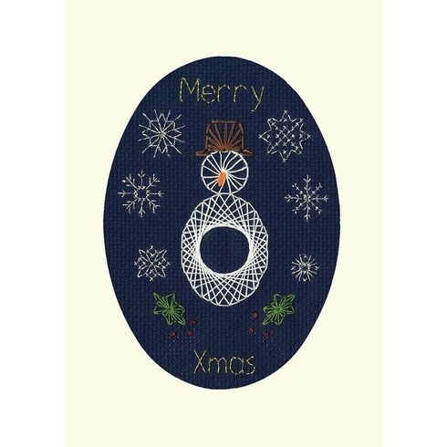 Christmas Snowman Cross Stitch Card Kit