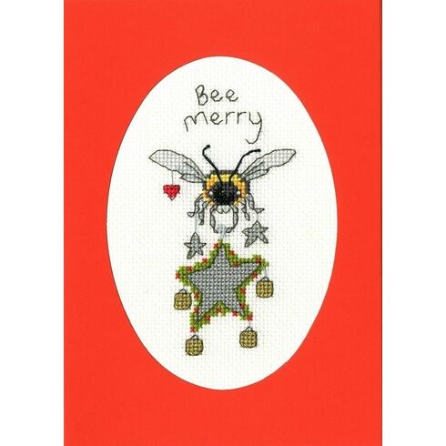 Bee Merry Cross Stitch Christmas Card Kit