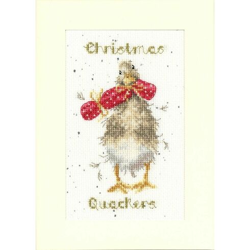 Christmas Quackers Cross Stitch Card Kit