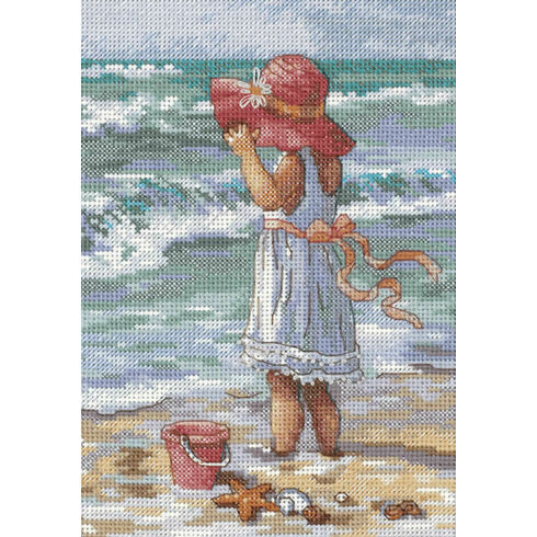 Girl At The Beach Cross Stitch Kit
