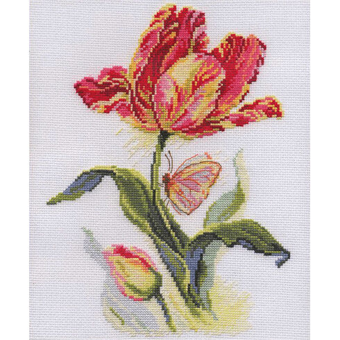 Tulip And Butterfly Cross Stitch Kit