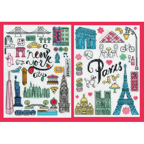 New York & Paris 2-in1 Cross Stitch Kit