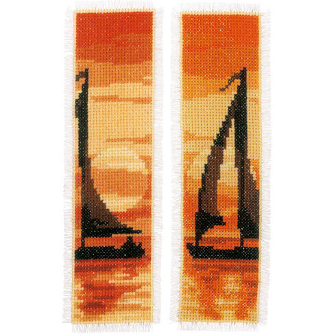 Sailing At Sunset - Set Of 2 Counted Cross Stitch Bookmark Kits