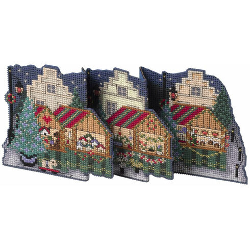 Christmas Market Deluxe 3D Cross Stitch Card Kit