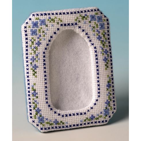 Blue Posy Frame 3D Cross Stitch Kit