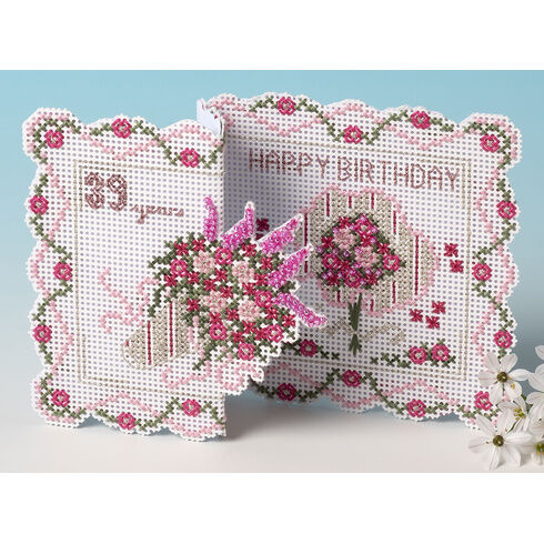Pink Variations De-Luxe 3D Cross Stitch Card Kit