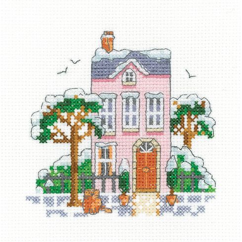 Winter Town House Cross Stitch Kit