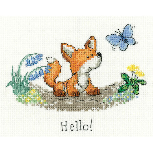 Hello (Little Foxes) Cross Stitch Christmas Kit