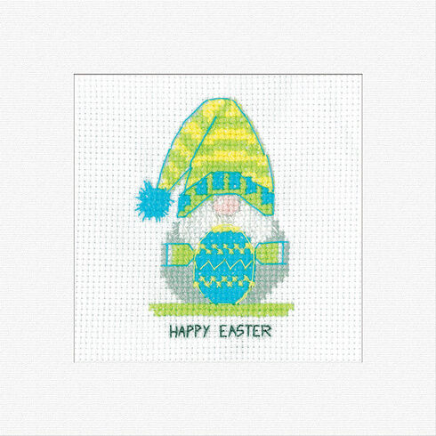 Gonk Easter Egg Green Cross Stitch Card Kit
