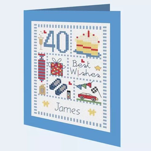 Male Sampler Birthday Card Cross Stitch Kit