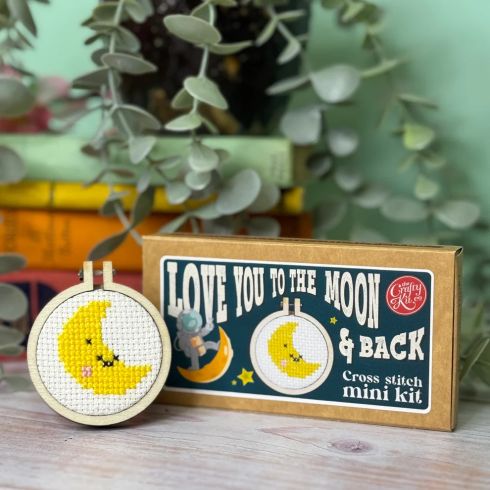 Love you to the moon and back (Moon) Matchstick Mini Cross Stitch Kit