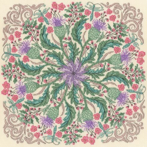 Swirling Thistles Cross Stitch Kit