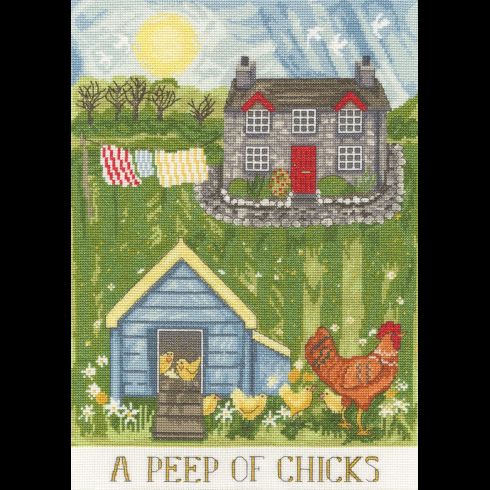 A Peep Of Chicks Cross Stitch Kit