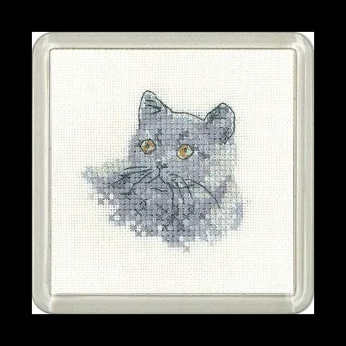 Little Friends British Blue Coaster Cross Stitch Kit