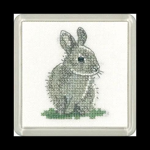 Little Friends Baby Rabbit Coaster Cross Stitch Kit
