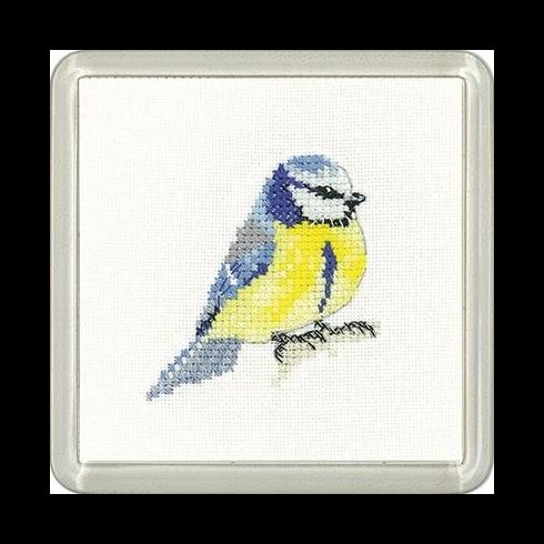 Little Friends Blue Tit Coaster Cross Stitch Kit
