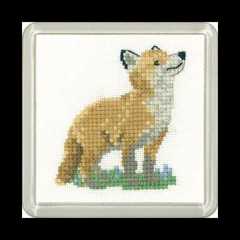 Little Friends Fox Cub Coaster Cross Stitch Kit
