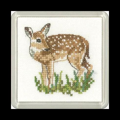 Little Friends Fawn Coaster Cross Stitch Kit