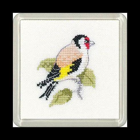Little Friends Goldfinch Coaster Cross Stitch Kit