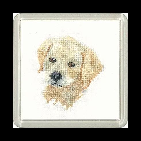 Little Friends Golden Labrador Coaster Cross Stitch Kit
