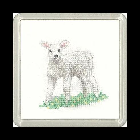 Little Friends Lamb Coaster Cross Stitch Kit