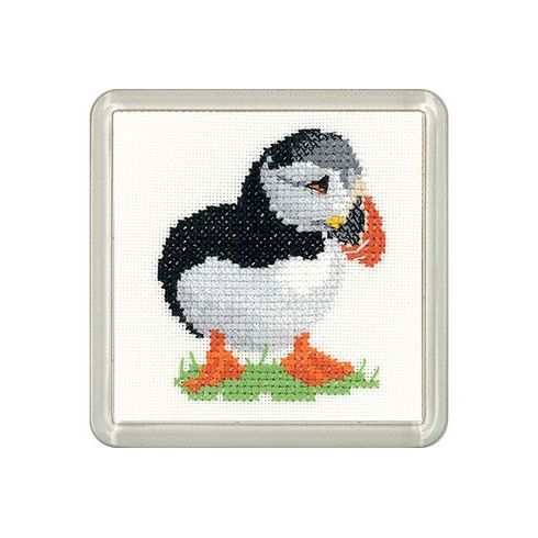 Little Friends Puffin Coaster Cross Stitch Kit